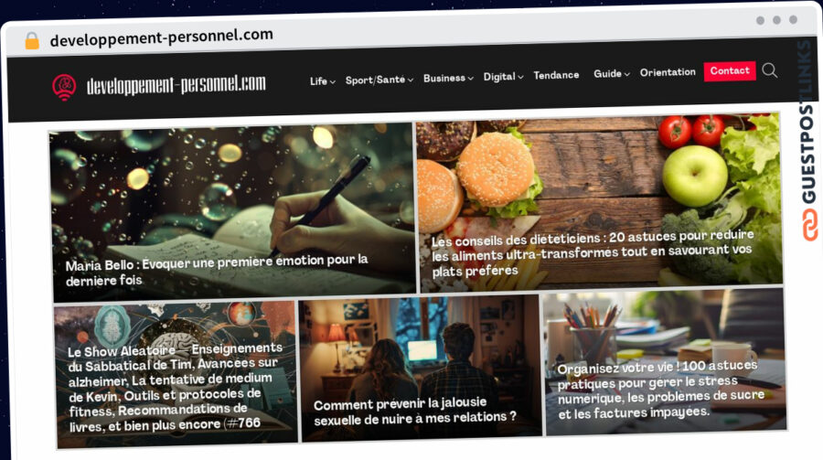 Publish Guest Post on developpement-personnel.com