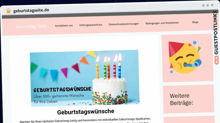 Publish Guest Post on geburtstagseite.de