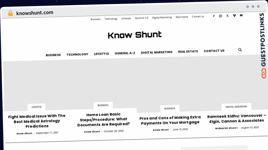 Publish Guest Post on knowshunt.com