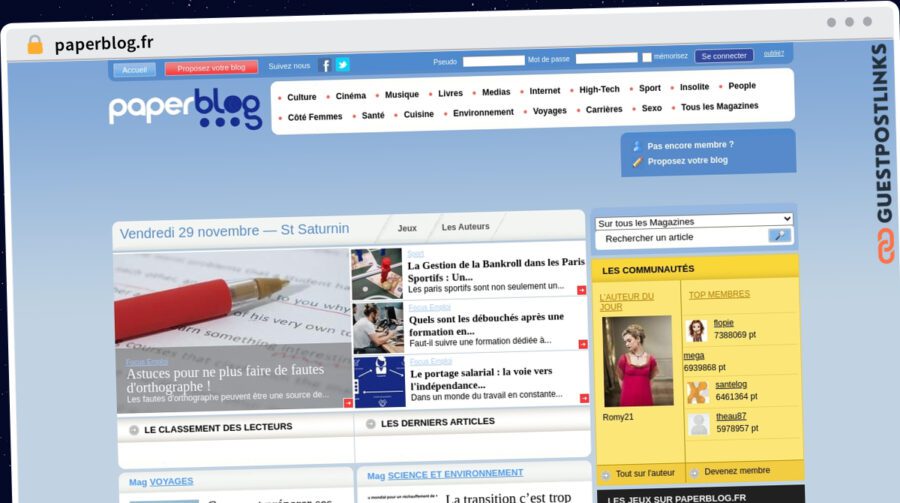 Publish Guest Post on paperblog.fr