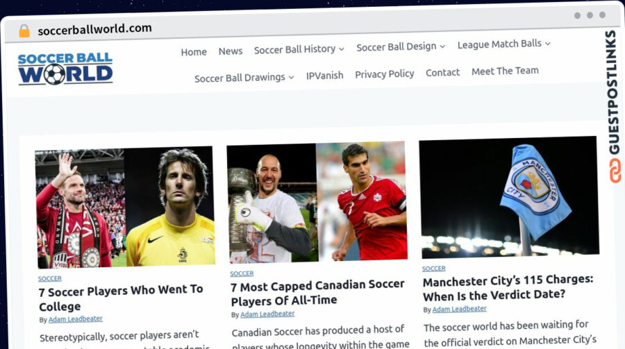 Publish Guest Post on soccerballworld.com