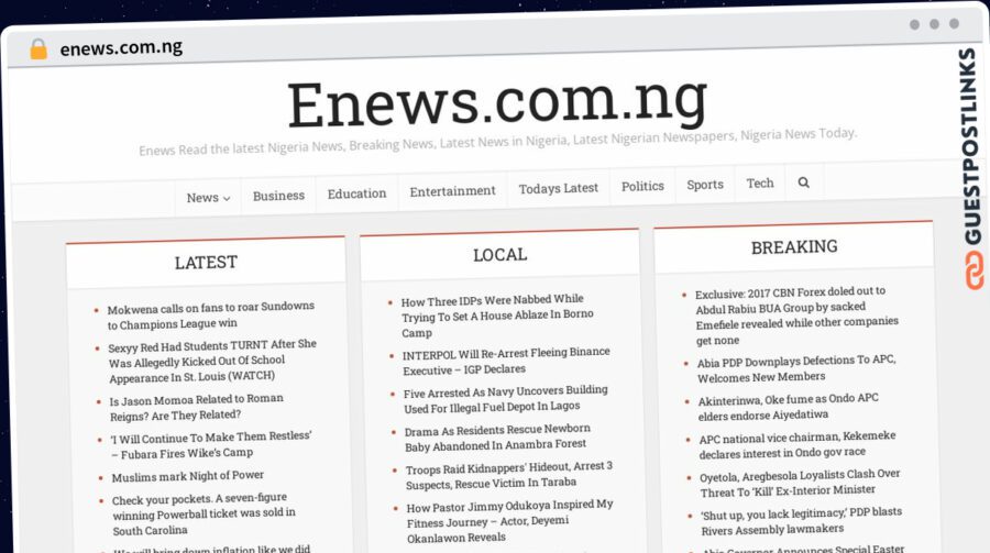Publish Guest Post on enews.com.ng