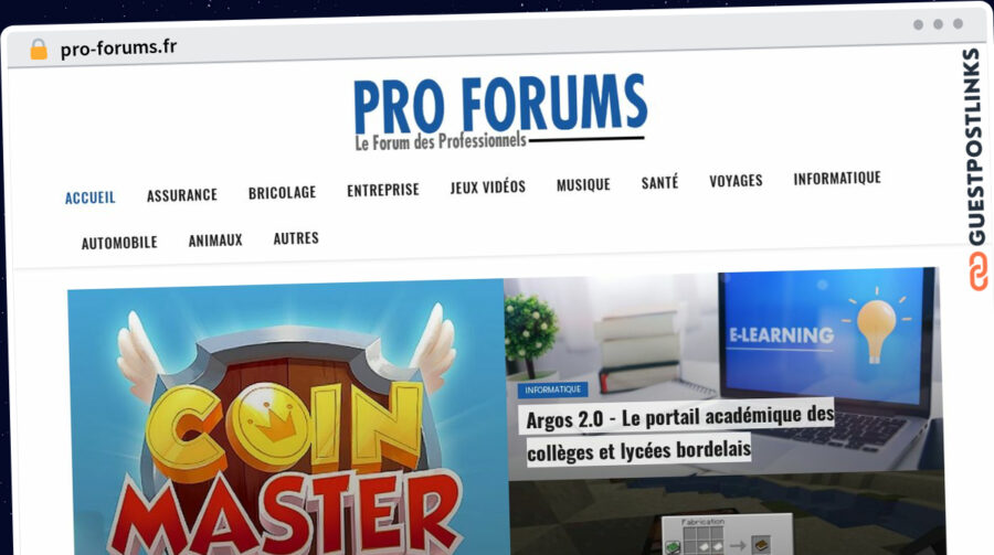 Publish Guest Post on pro-forums.fr