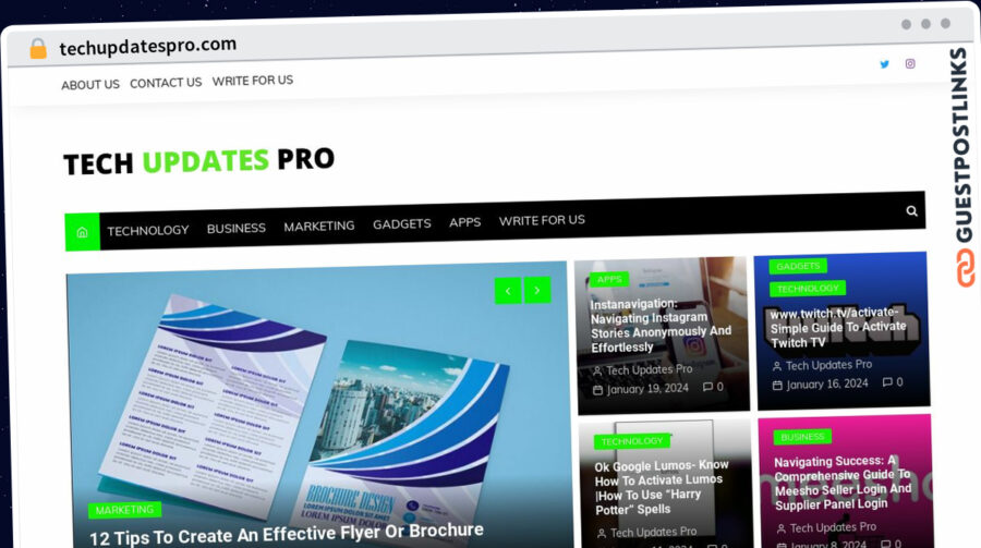 Publish Guest Post on techupdatespro.com