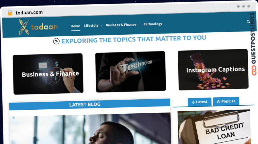 Publish Guest Post on todaan.com