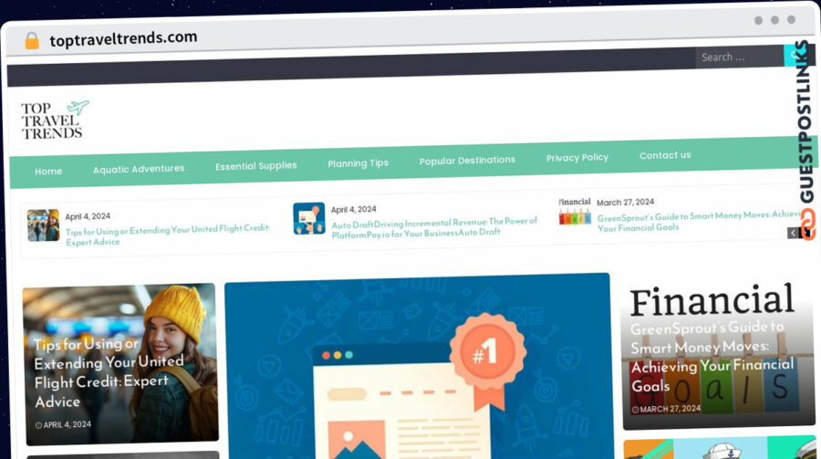 Publish Guest Post on toptraveltrends.com