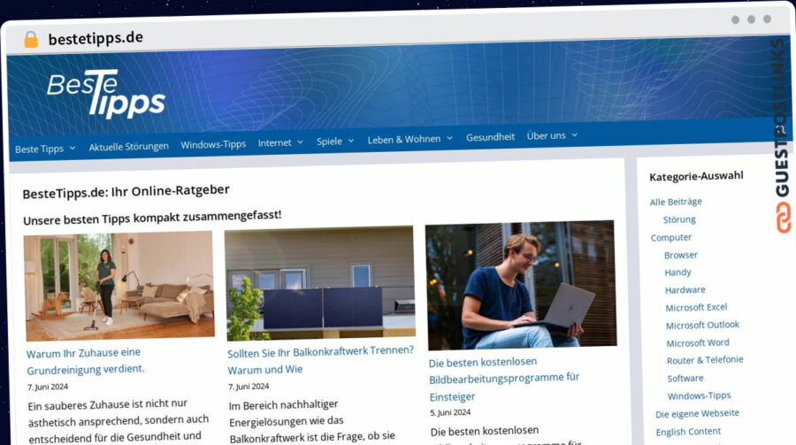 Publish Guest Post on bestetipps.de
