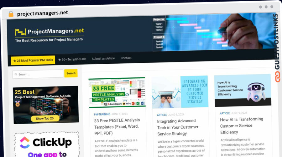 Publish Guest Post on projectmanagers.net