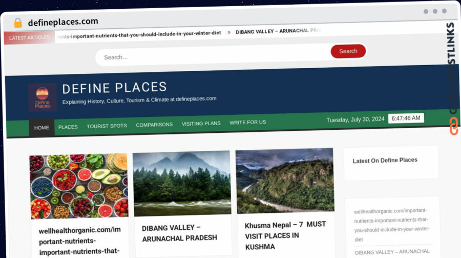 Publish Guest Post on defineplaces.com