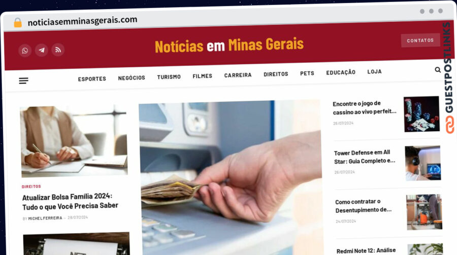 Publish Guest Post on noticiasemminasgerais.com