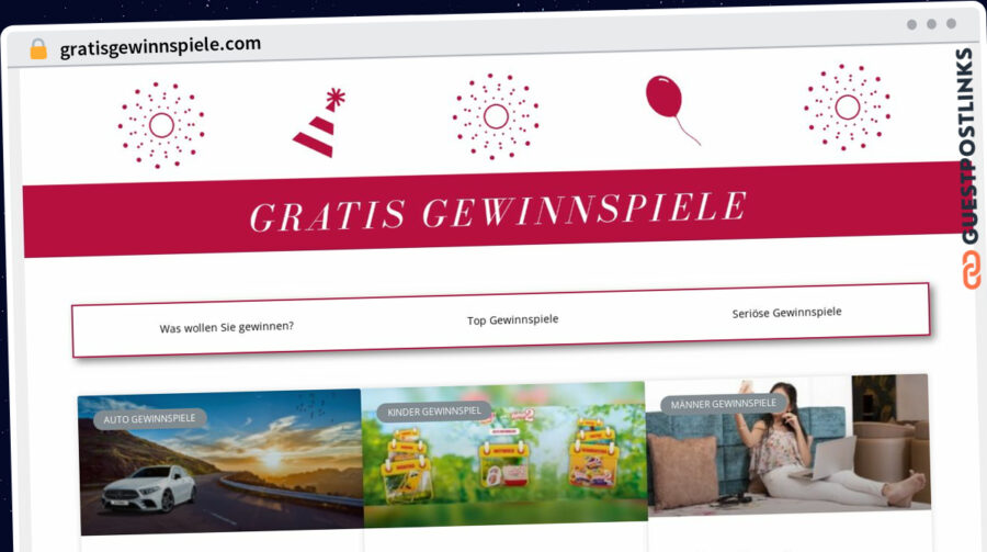 Publish Guest Post on gratisgewinnspiele.com