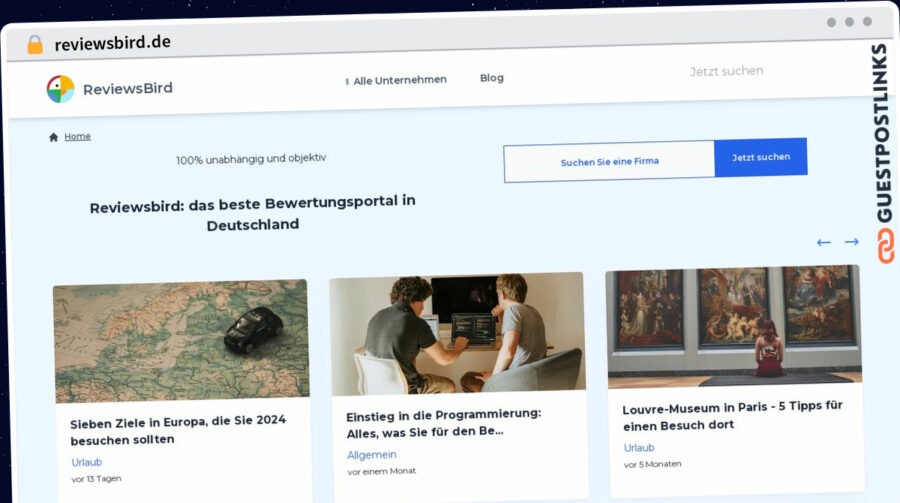 Publish Guest Post on reviewsbird.de