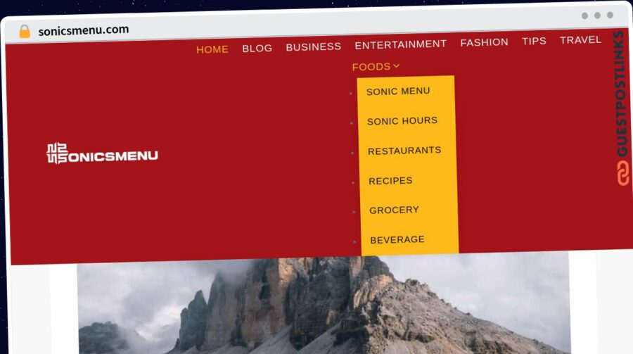 Publish Guest Post on sonicsmenu.com