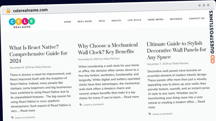 Publish Guest Post on celerealname.com