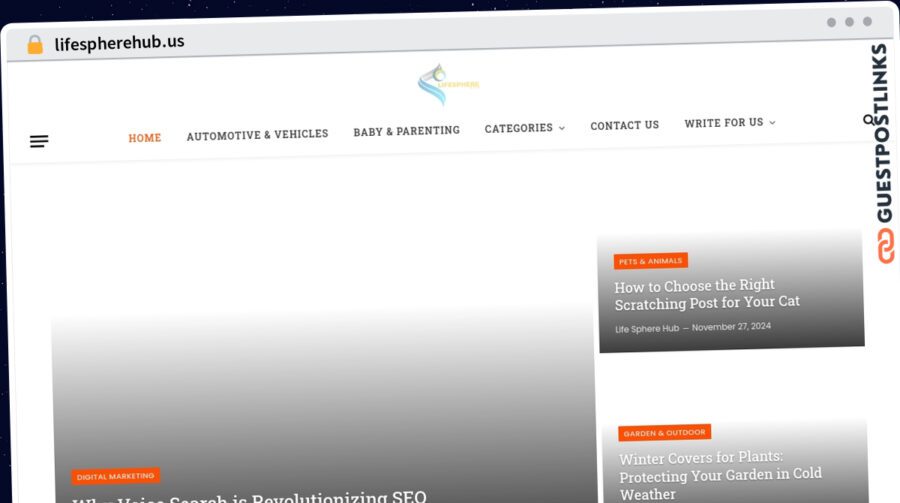 Publish Guest Post on lifespherehub.us