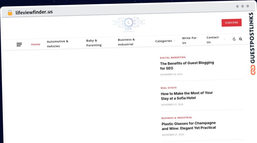 Publish Guest Post on lifeviewfinder.us
