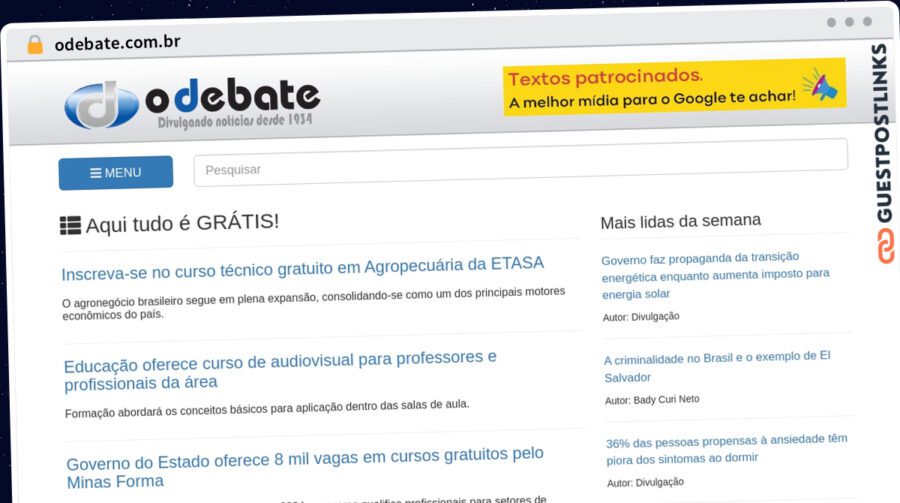 Publish Guest Post on odebate.com.br