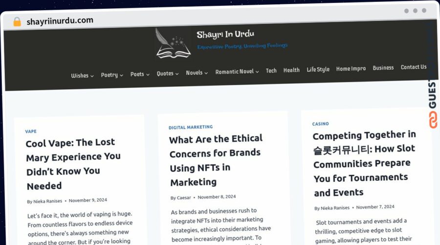 Publish Guest Post on shayriinurdu.com