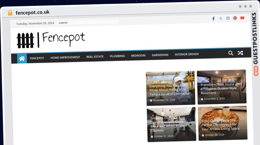 Publish Guest Post on fencepot.co.uk