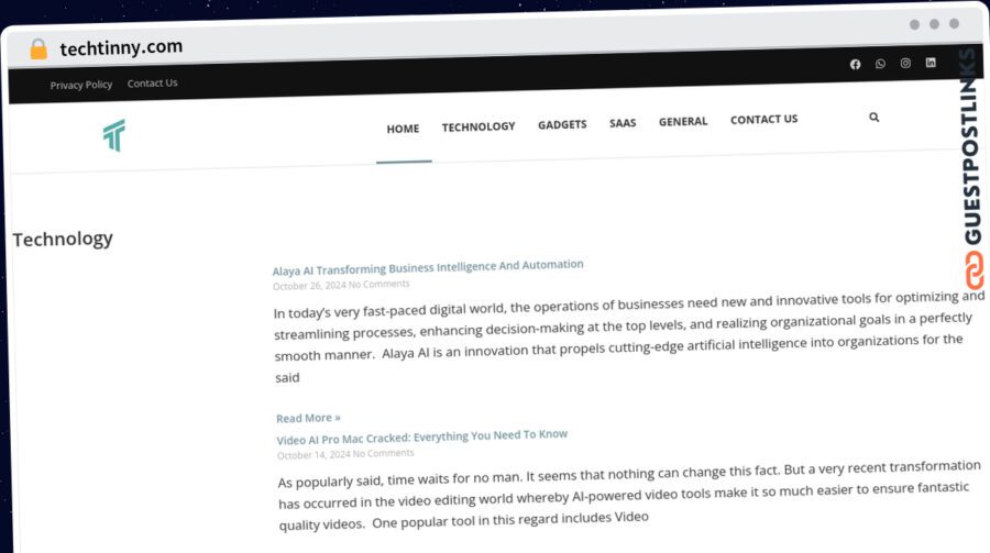 Publish Guest Post on techtinny.com